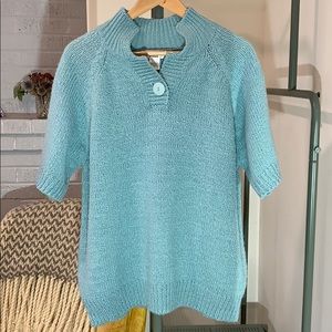Victoria Jones Vintage Blue Short Sleeve Sweater